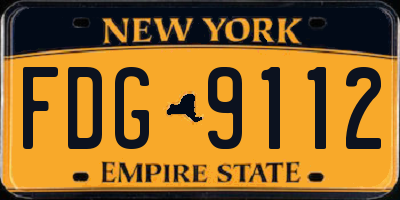 NY license plate FDG9112