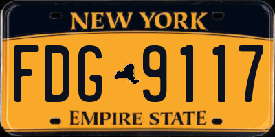 NY license plate FDG9117