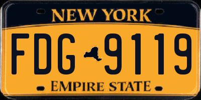 NY license plate FDG9119