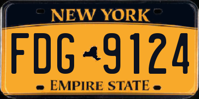 NY license plate FDG9124