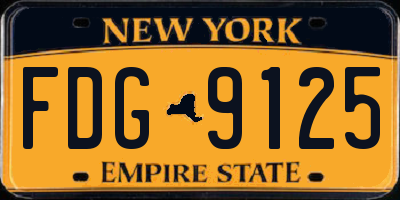 NY license plate FDG9125