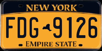 NY license plate FDG9126