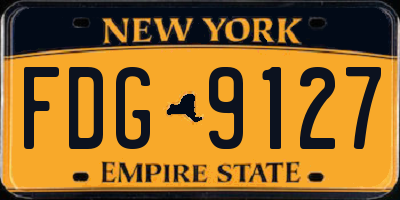 NY license plate FDG9127
