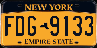 NY license plate FDG9133