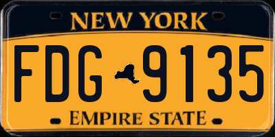 NY license plate FDG9135