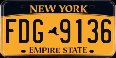 NY license plate FDG9136