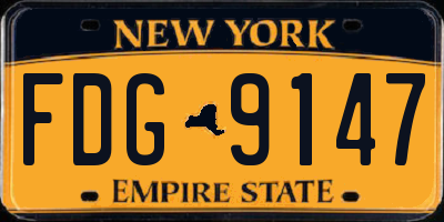 NY license plate FDG9147