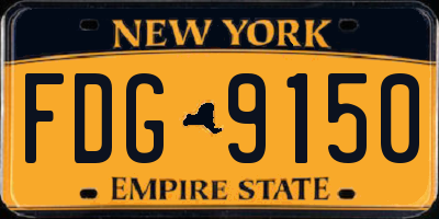 NY license plate FDG9150