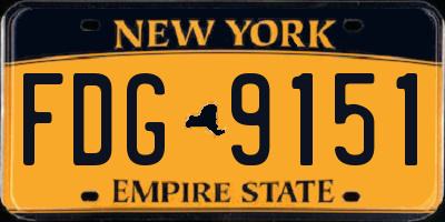 NY license plate FDG9151