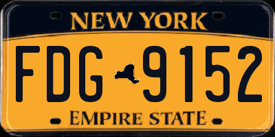 NY license plate FDG9152