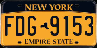 NY license plate FDG9153