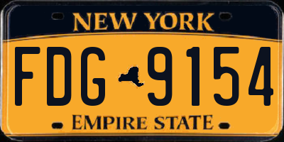 NY license plate FDG9154