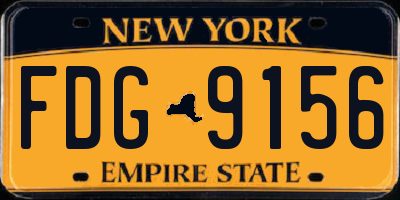 NY license plate FDG9156