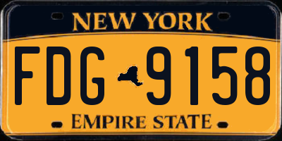NY license plate FDG9158