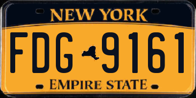 NY license plate FDG9161