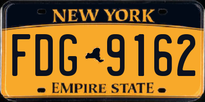 NY license plate FDG9162