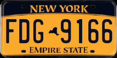 NY license plate FDG9166