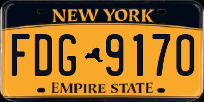 NY license plate FDG9170