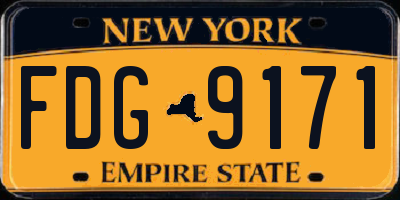 NY license plate FDG9171