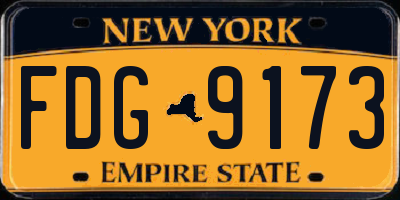NY license plate FDG9173