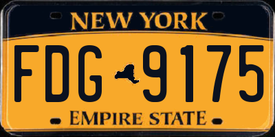 NY license plate FDG9175