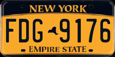 NY license plate FDG9176