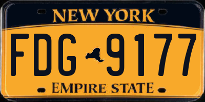 NY license plate FDG9177