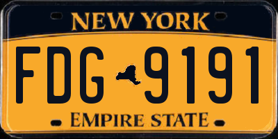 NY license plate FDG9191