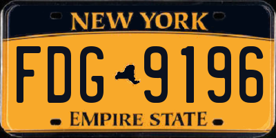 NY license plate FDG9196