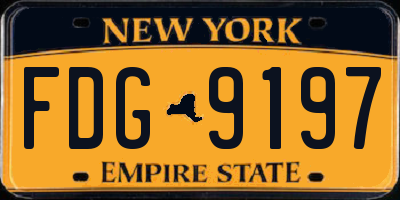 NY license plate FDG9197