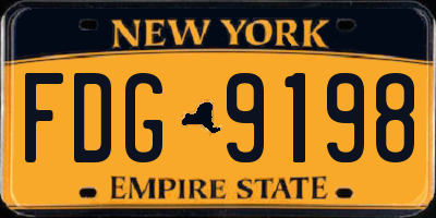 NY license plate FDG9198
