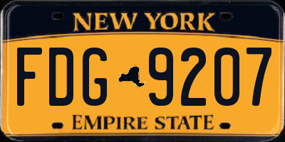 NY license plate FDG9207