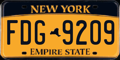 NY license plate FDG9209