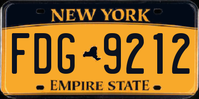 NY license plate FDG9212