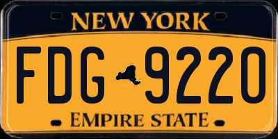 NY license plate FDG9220
