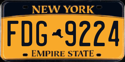 NY license plate FDG9224
