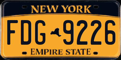 NY license plate FDG9226
