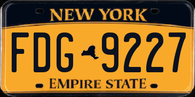 NY license plate FDG9227