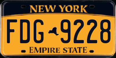 NY license plate FDG9228