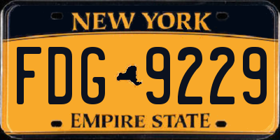 NY license plate FDG9229