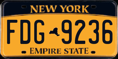 NY license plate FDG9236
