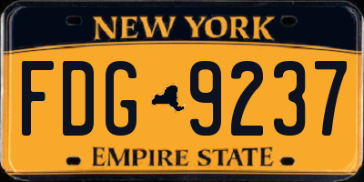 NY license plate FDG9237