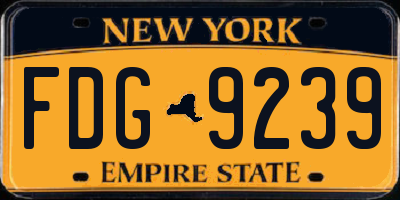 NY license plate FDG9239