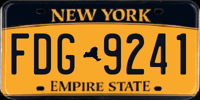 NY license plate FDG9241