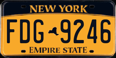 NY license plate FDG9246