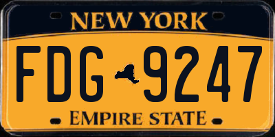 NY license plate FDG9247