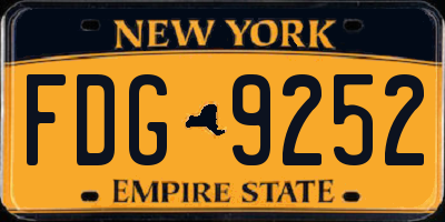 NY license plate FDG9252