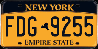 NY license plate FDG9255