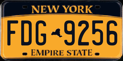 NY license plate FDG9256