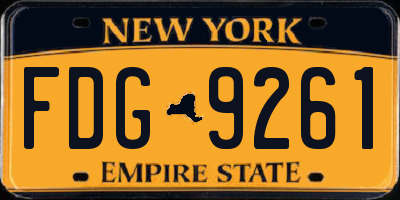 NY license plate FDG9261